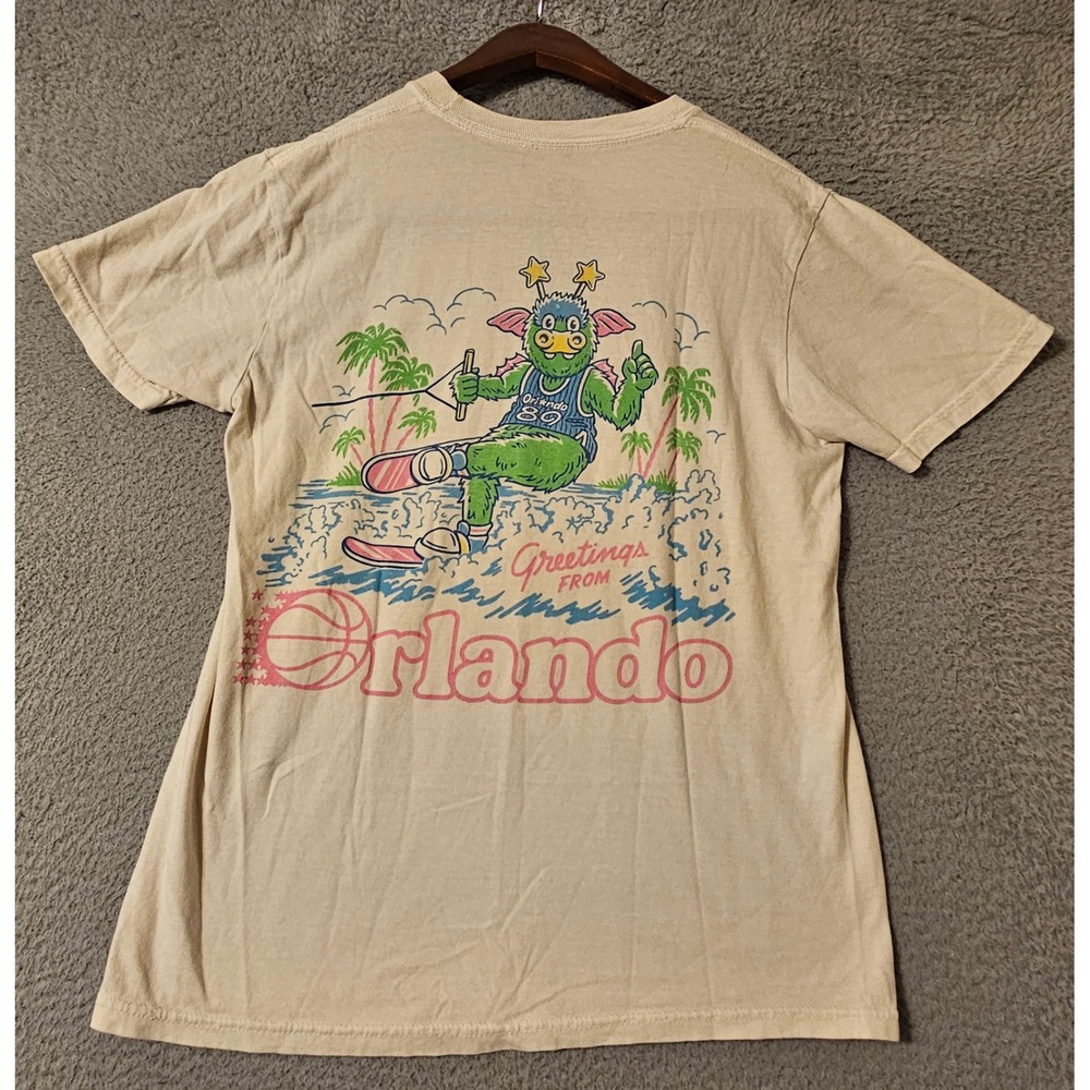 Duvin Orlando Magic T Shirt Mens Small Tan Stuff Dragon Water Ski Graphic USA